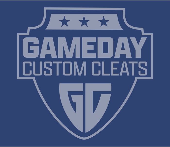 Badge lockup on navy